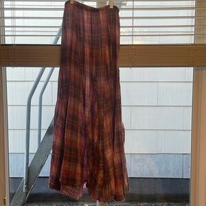 Gauze plaid maxi skirt free people